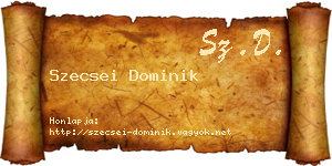 Szecsei Dominik névjegykártya