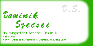 dominik szecsei business card